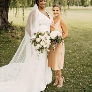 Bridesmaid dress! Altered for height of 5’-5’2.